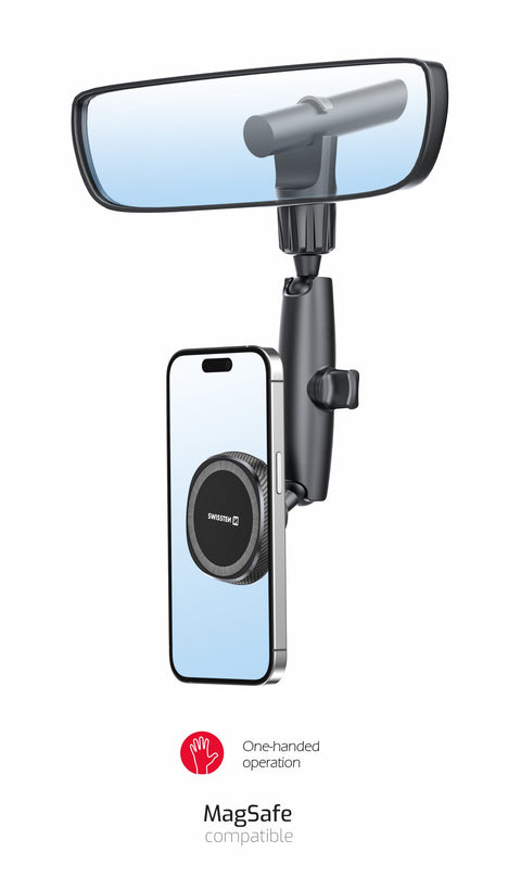 Swissten Rearview Mirror Magnetic Car Holder - 65010710 - Black