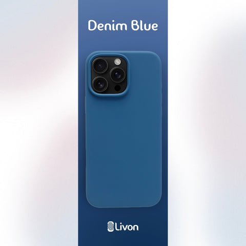 Livon iPhone 15 Pro Max SoftSkin - Denim Blue