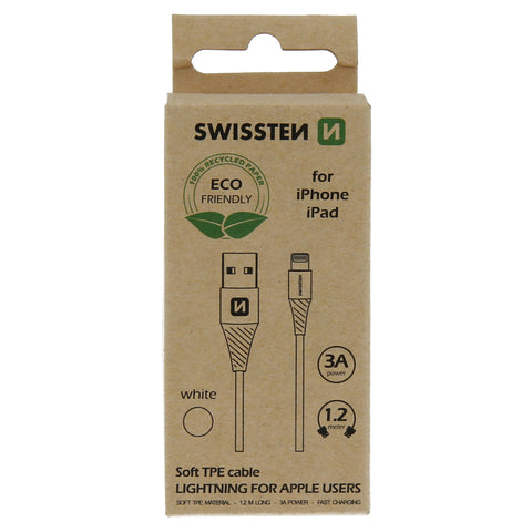 Swissten Lightning Cable - 71502301ECO - 1.2m - Eco Packing - White