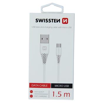 Swissten Micro USB Cable - 71504300 - 1.5m - 6.5mm - White