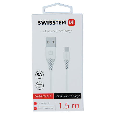 Swissten SuperCharge 5A Type-C USB Cable - 71504431 - 1.5m - White