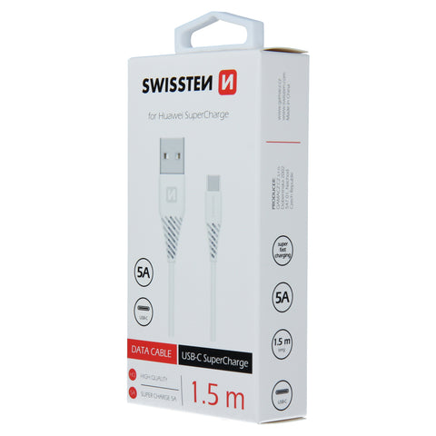 Swissten SuperCharge 5A Type-C USB Cable - 71504431 - 1.5m - White