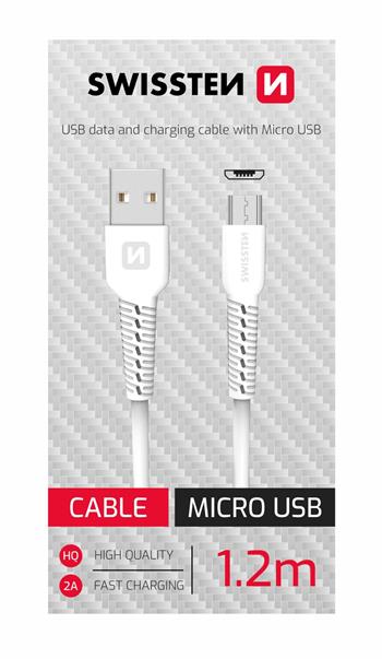 Swissten Micro USB Cable - 71506010BOX - For CDU Box - White