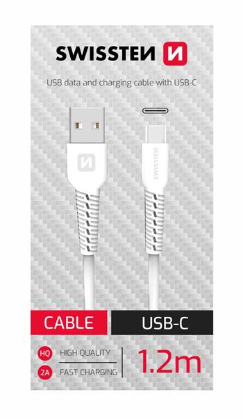 Swissten Type-C USB Cable - 71506020BOX - For CDU Box - White