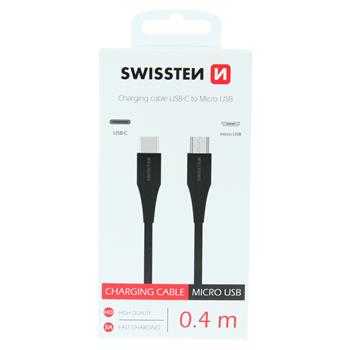 Swissten Type-C To Micro USB Cable - 71506510 - 0.4m - Black