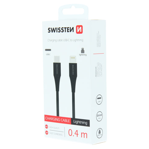 Swissten Type-C To Lightning Cable - 71506512 - 0.4m - Black