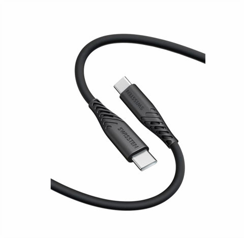 Swissten Soft Silicone Type-C USB Cable - 71506516  - 0.4m - Black
