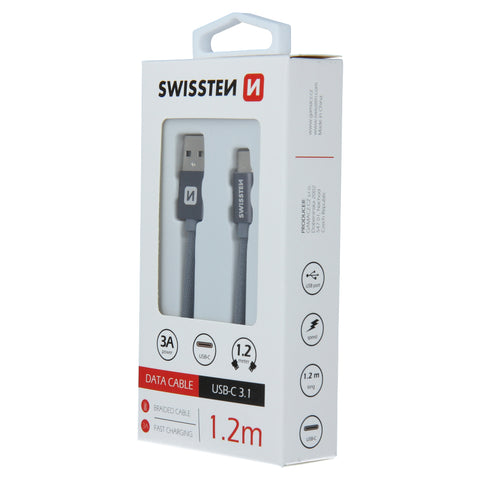 Swissten Textile Type-C USB Cable - 71521202 - 1.2m - Grey