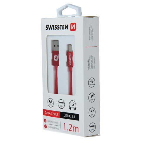 Swissten Textile Type-C USB Cable - 71521206 - 1.2m - Red
