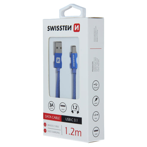 Swissten Textile Type-C USB Cable - 71521208 - 1.2m - Blue