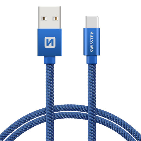 Swissten Textile Type-C USB Cable - 71521308 - 2m - Blue