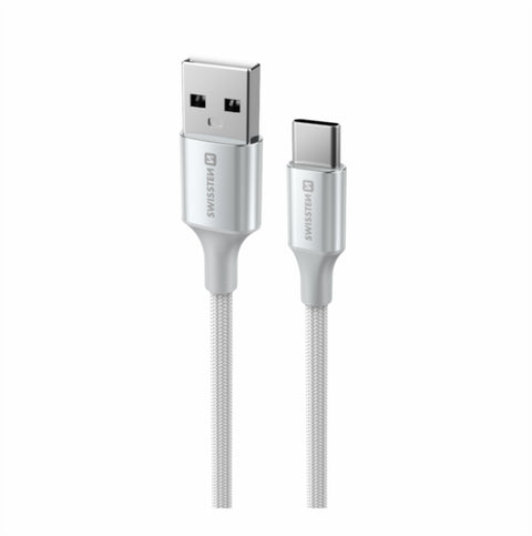 Swissten Textile II USB-A To Type-C USB Cable - 71521310 - 1.5 Meter - White
