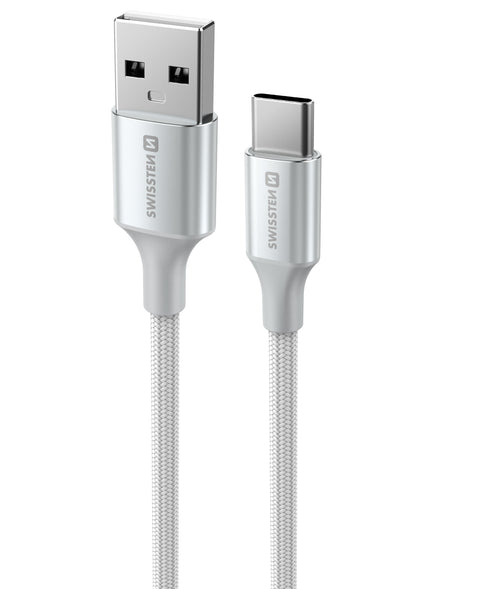 Swissten Textile II USB-A To Type-C USB Cable - 71521310 - 1.5 Meter - White