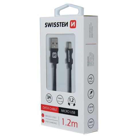 Swissten Textile Micro USB Cable - 71522201 - 1.2m - Black