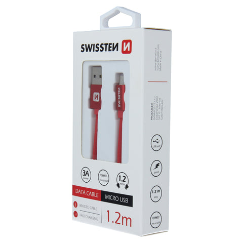 Swissten Textile Micro USB Cable - 71522206 - 1.2m - Red