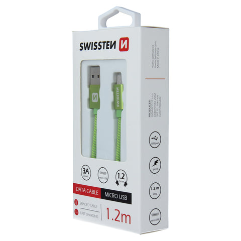 Swissten Textile Micro USB Cable - 71522207 - 1.2m - Green