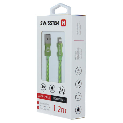 Swissten Textile Lightning Cable - 71523207 - 1.2m - Green