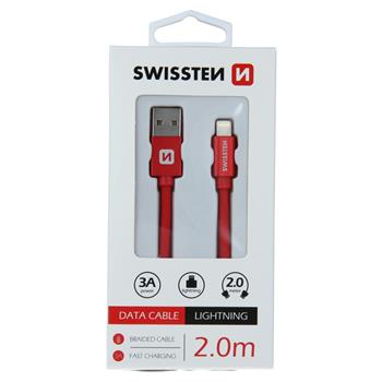 Swissten Textile Lightning Cable - 71523306 - 2m - Red