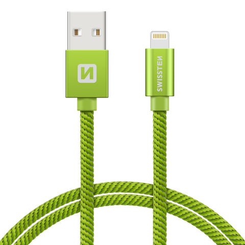 Swissten Textile Lightning Cable - 71523307 - 2m - Green