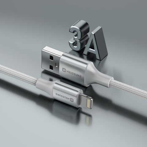 Swissten Textile II Lightning Cable - 71523310 - 1.5 Meter - White