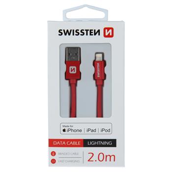 Swissten Textile MFI Lightning Cable - 71524306 - 2m - Red