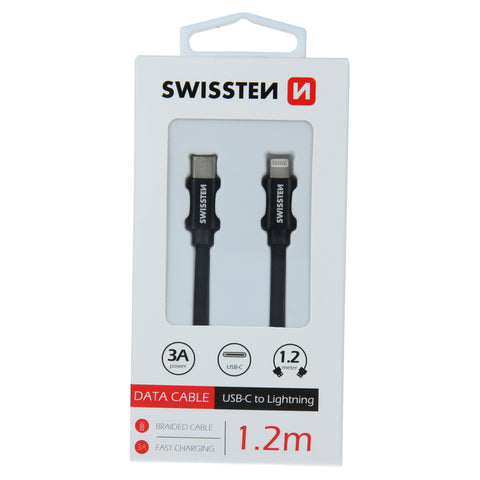 Swissten Textile USB-C To Lightning Cable - 71525201 - 1.2m - Black