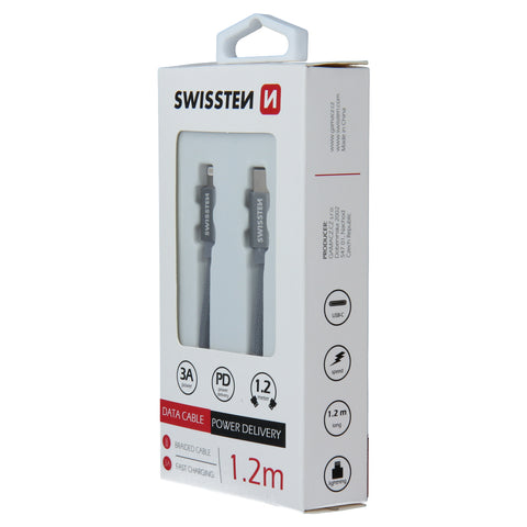 Swissten Textile USB-C To Lightning Cable - 71525202 - 1.2m - Grey