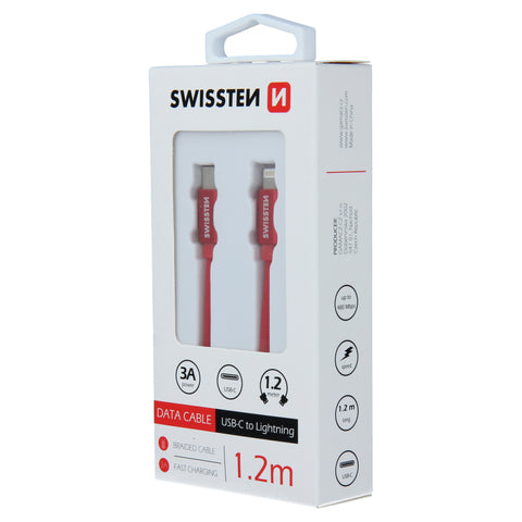 Swissten Textile USB-C To Lightning Cable - 71525206 - 1.2m - Red