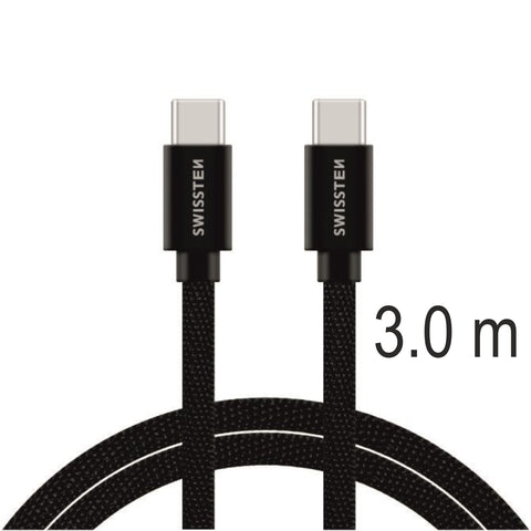 Swissten Textile USB-C Cable - 71527210 - 3.0m - Black