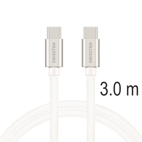 Swissten Textile USB-C Cable - 71527211 - 3.0m - Silver