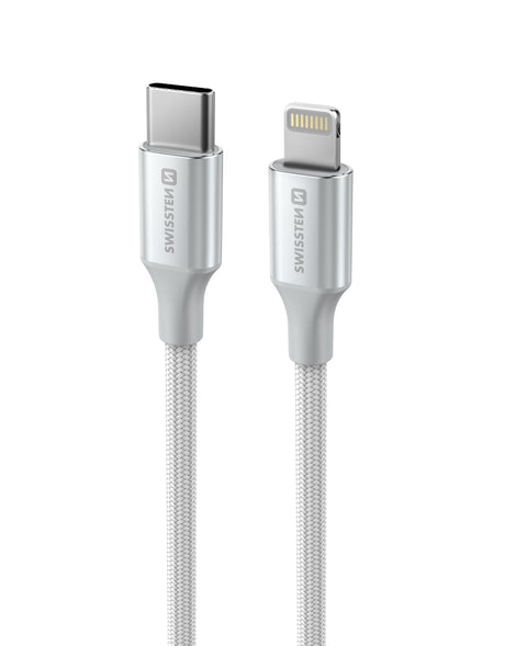 Swissten Textile II USB-C To Lightning Cable - 71529204 - 1.5 Meter - White