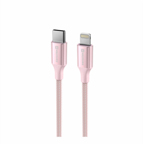 Swissten Textile II USB-C To Lightning Cable - 71529205 - 1.5 Meter - Pink