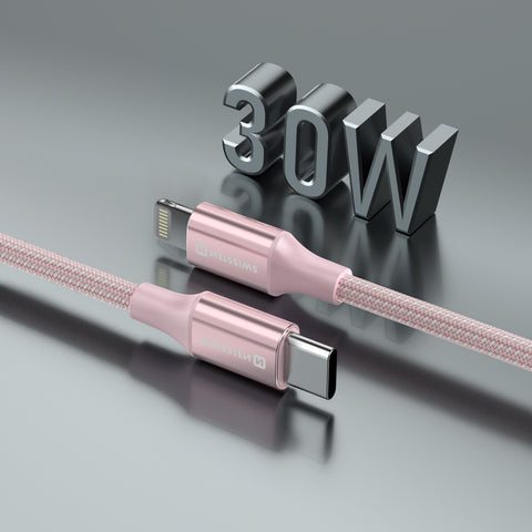 Swissten Textile II USB-C To Lightning Cable - 71529205 - 1.5 Meter - Pink