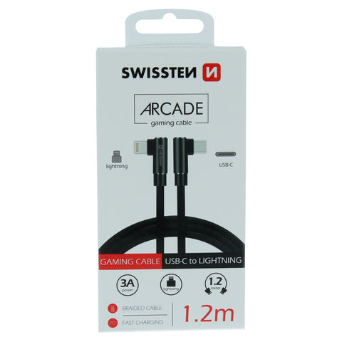 Swissten Arcade Gaming Type-C to Lightning Cable - 71529900 - 1.2m - Black