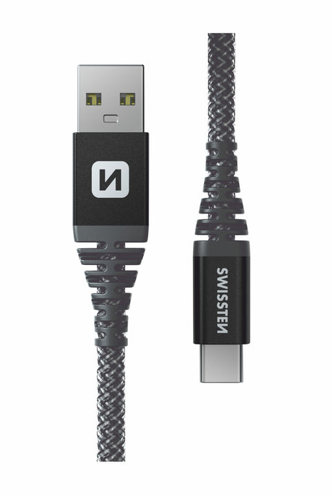 Swissten Kevlar Type-C USB Cable - 71541010 - 1.5m - Grey