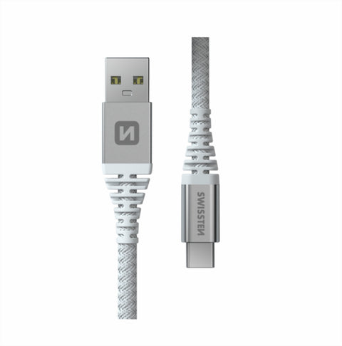 Swissten Kevlar USB-A To USB-C Cable - 71541011 - 1.5 Meter - White