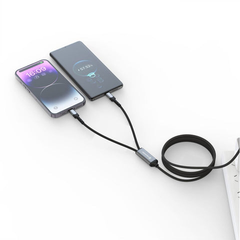 Swissten Textile 2-in-1 USB-C + Lightning Cable (100W) - 72501202 - 1.5 Meter