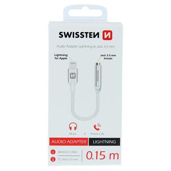 Swissten Textile 3.5mm Jack To Lightning Adapter - 73501212 - 0.15m - Silver
