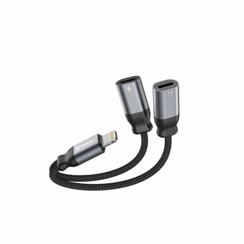 Swissten Textile Lightning to Dual USB-C Adapter - 73502303