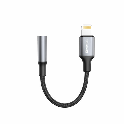 Swissten Textile 3.5mm Aux (Female) to Lightning Adapter - 73502313 - 0.12m - Black