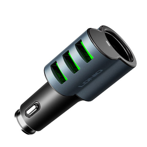LDNIO - Fast Auto 3 USB Ports Car charger Adapter - CM11 - Navy Blue
