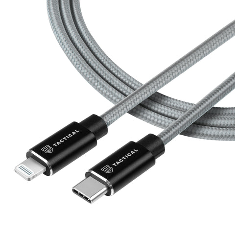 Tactical Fast Rope Kevlar Cable USB-C/Lightning MFi - 8596311153204 - 1m - Grey