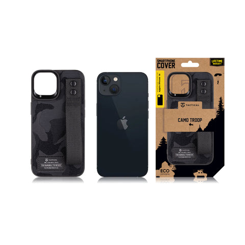 Tactical iPhone 14 Plus Camo Troop Drag Strap Cover - 8596311194702 - Black