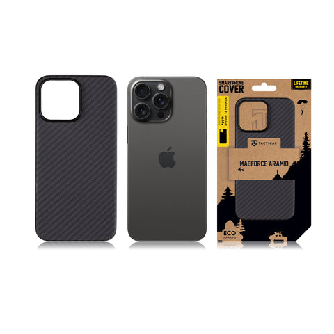 Tactical iPhone 15 Pro Max MagForce Aramid Cover - 8596311221279 - Black