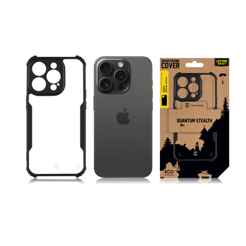 Tactical iPhone 15 Pro Quantum Stealth Cover - 8596311224348 - Clear Black