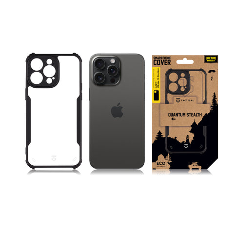 Tactical iPhone 15 Pro Max Quantum Stealth Cover - 8596311224454 - Clear Black