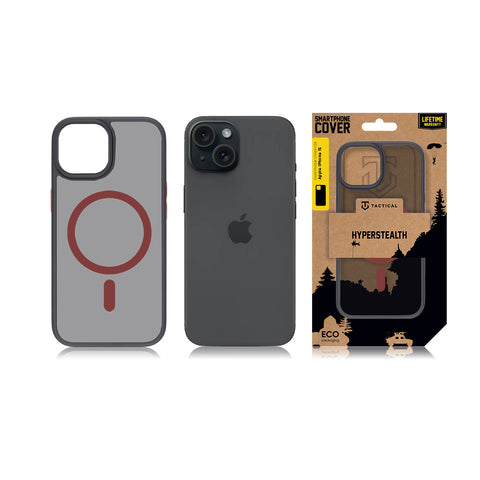 Tactical iPhone 15 Magforce Hyperstealth 2.0 Cover - 8596311250583 - Black/Red