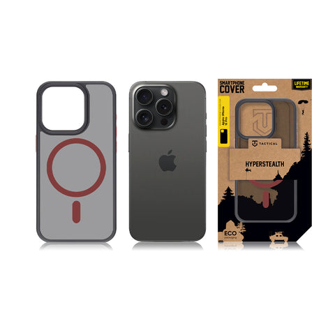 Tactical iPhone 15 Pro Magforce Hyperstealth 2.0 Cover - 8596311250606 - Black/Red
