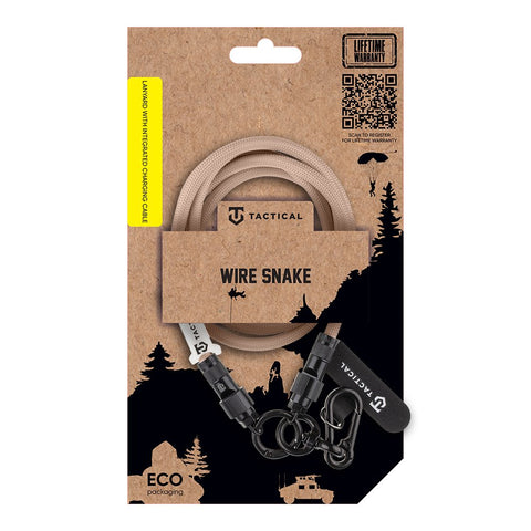 Tactical Wire Snake USB-C Cable - 8596311282195 - 1.2m - Mocha Mousse