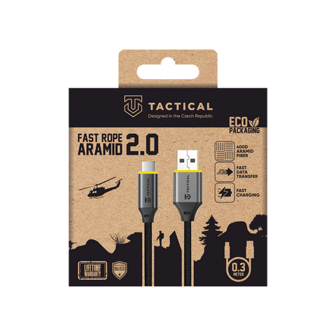 Tactical Fast Rope Aramid 2.0 USB-C To USB-A Cable - 8596311292279 - 0.3m